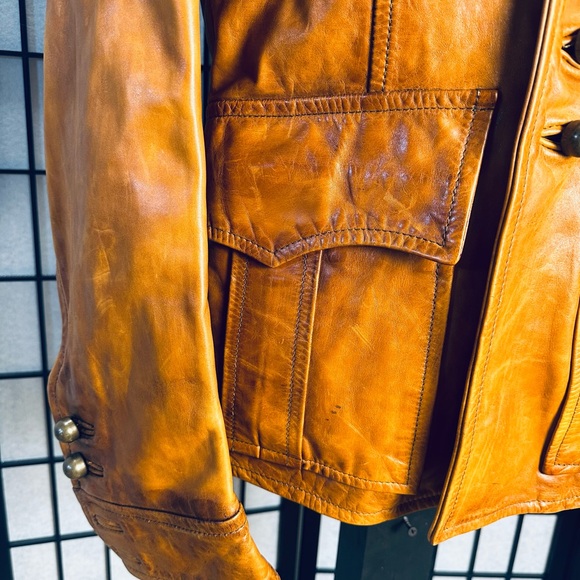 DSquared2 Vintage Camel Luxury Leather Jacket - Picture 9 of 16